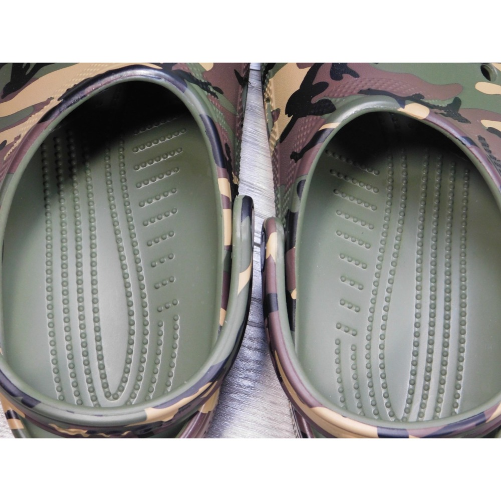Crocs Classic Camo Clog Army Green Multi Shoes Boys Kid Size J6 Womens 8 Slip On - Picture 6 of 9